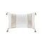Edge Collections - 12" x 20" - Cream - Harbor House Oblong Decorative Pillow with Taupe Embroidery and Tassels - 1 Piece